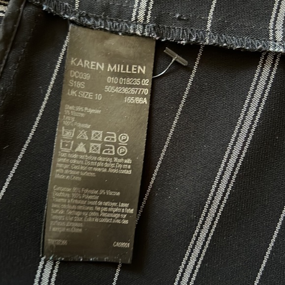 💕Karen Millen Blk/Cream Statement Sleeves Striped Dress M EUC - Picture 9 of 12